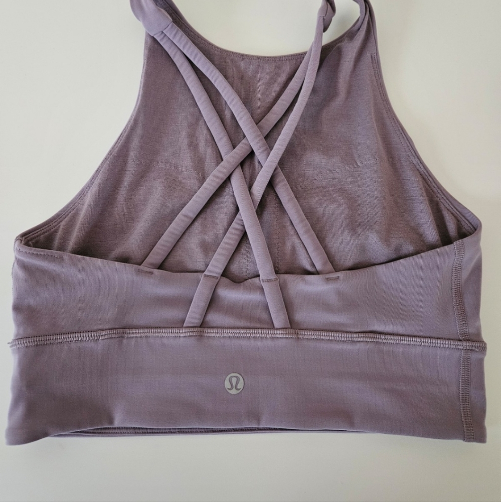 LULULEMON Energy High-Neck Longline Tough Bra Lilac women's size 6 - Picture 4 of 5